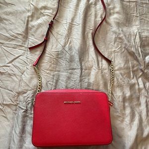 Red Michael Kors Cross Body Bag